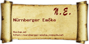 Nürnberger Emőke névjegykártya